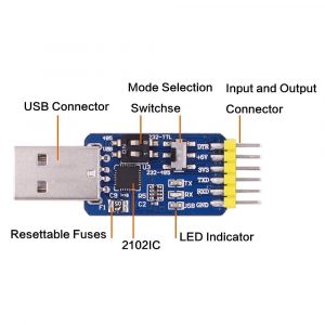 CP2102 六合一多功能串口模組 USB TTL 485 232自由互轉 3.3V/5V