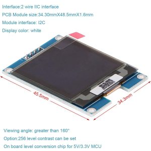 1.5吋 OLED 液晶顯示模組 白字 SSD1327 IC 驅動 I2C 通信 Arduino STM32 可用：圖片 5