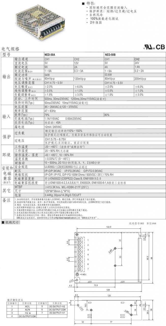 明緯 NED-50B