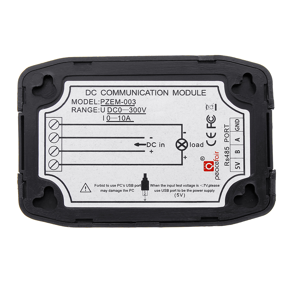 DC 0-300V 10A Voltmeter PZEM-003 Communication Wireless Module RS485 Modbus Voltage Current Power En