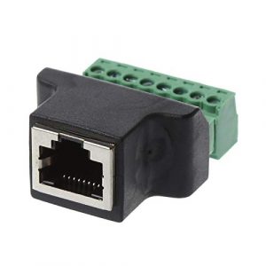 RJ45 插座轉8位元端子台 支援軌道 DIN35 RJ45 轉 8pin端子