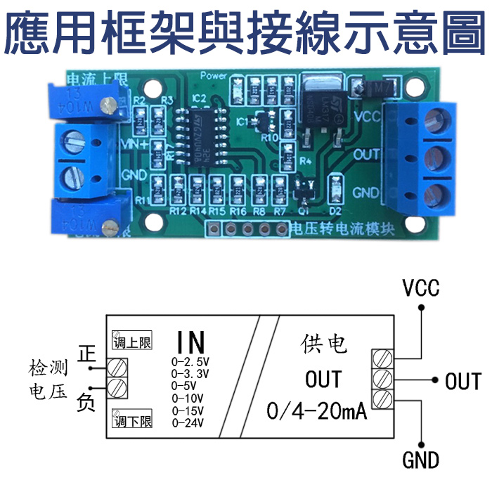電壓轉電流模組 0-5V 轉 4-20mA
