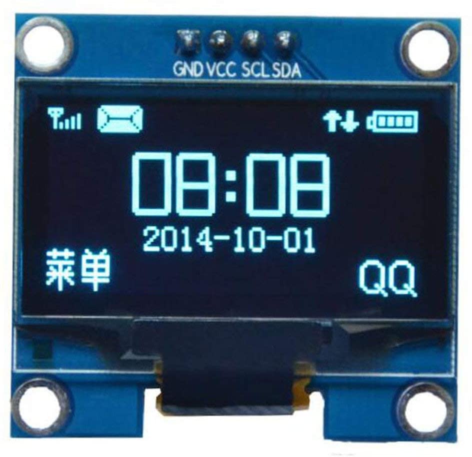 1.3吋 OLED 液晶顯示模組 藍字黑底 I2C/IIC 新版已焊接針腳