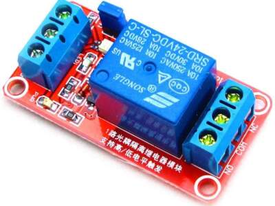 24V - 1路 繼電器模組 光耦隔離 可調高低電平觸發