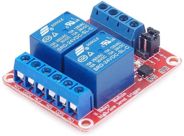 24V - 2路 繼電器模組 光耦隔離 可調高低電平觸發